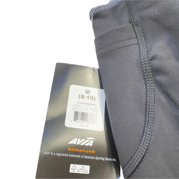 Avia Gray Black Leggings size M - NEW - Pockets - Picture 5 of 7